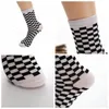 Women Socks & Hosiery Korea Funky Harajuku Trend Checkerboard Geometric Checkered Men Hip Hop Cotton Unisex Streetwear Novelty