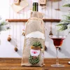 Kerstdecoraties Xmas Wine Bottle Cover Snowman Santa Claus Elk Jaar Geschenktas Tabel Ornament Decoratie voor thuisfeestdiner