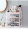 Förvaringslådor fack Makeup Organiser smyckesbehållare sminkar penselhållare arrangörer med klistermärken kosmetiska rack 230106