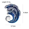 Brosches Cindy Xiang Pearl Blue Color Sea Wave Creative Pin Elegant Women and Men Accessories High Quality 2 Colors tillgängliga