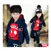 Clothing Sets Children Plus Veet Threepiece Suit Autumn And Winter Thickened Small Middleaged Big Boy Girl Child Kid Set 10 Years Ol Dhv9Q