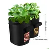 Planters Pots Plant Grow Bags Home Garden Potato Pot Greenhouse Vegetable Growing Moisturizing Jardin Vertical Bag Tools Vtky2124 Dhxhw