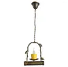 Pendellampor American Rustic Creative Iron Art Lights VingTage gammaldags hartsskugga E14-lampa för vestibulecorridorcafe