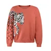 Kvinnors tröjor för kvinnor mode leopard tröjor 2023 höst vinterkläder kvinnlig långärmad stickad topp jumper casual stickwear