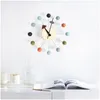 壁の時計Q012装飾時計を時計静かなクォーツ針ファッション木製ボールリビングルームとキッドルーム1ドロップデリバリーホームガーデンダーグ