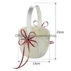 Juldekorationer förvaring Flower Girl With Double Heart Buckle Satin Ribbons Hanging Basket For Wedding Home Decor Y200903 Drop DHP3J