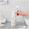 Set di accessori per il bagno 6/7 pezzi Accessori per il bagno in ceramica di marmo oro Dispense di sapone Portaspazzolino/Portasapone Prodotti1 Drop Deli Dhtsr