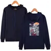 Herrtröjor så söt ponyo på klippan 3d blixtlås mode casual sweatshirt kawaii harajuku stil anime hoodie