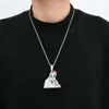 Hanger kettingen hiphop micro verharde kubieke zirkonia bling iced hold gun maagdelijke maria hangers voor mannen rapper sieraden