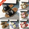 Tofflor CHLO paris Woody Flat Shearling Mule Slide designer Sandaler damskor segel vit svart mesh segel olivbrunt präglad gul orm strand dam rutschkanor