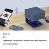 Schneidmesser DIY Mini-Lasergravierer Bluetooth Smart Connection Desktop-Drucker Graviermaschine mit Schnitzer Größe 80 x 80 mm für Holz und Leder