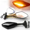 2 X Motorcycle LED Turn Lights Side Mirrors For KAWASAKI NINJA ZX-11R ZX11 ZZR1100 ZX11R 93 94 95 96 97 98 99 00 01 Carbon Turn Signal Indicators Rearview Mirror 6 Colors