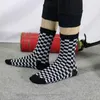 Women Socks & Hosiery Korea Funky Harajuku Trend Checkerboard Geometric Checkered Men Hip Hop Cotton Unisex Streetwear Novelty