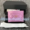 Kvinnor Mens Designer Quilted Coin Purses Wallet 4 Card Pockets Card Holder Purse äkta läder lyx plånböcker med lådan serienummer original nyckelpås korthållare