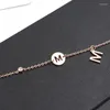 Ankjes martick mode Engelse letter m been armband met stralende kubieke roségouden kleur voor vrouw zomer bijoux ank40