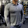 Running Jerseys Quick Dry Shirt Men Bodybuilding Sport T-shirt långärmad komprimering Gym Fitness Tight Autumn Winter Design