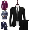 Costumes pour hommes Blazers respectueux de la peau à la mode simple boutonnage formel Blazer gilet pantalon ensemble confortable costume de marié revers pour le bureau