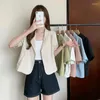 Women's T Shirts Suit Collar Short Sleeve Shirt Jacket Women's Summer 2023 Design Sense Niche Thin Top