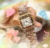 최고 등급 다이아몬드 반지 탱크 시리즈 시계 쿼츠 배터리 슈퍼 비즈니스 인기 사각형 다이얼 얼굴 간단한 고급 인기있는 손목 시계 릴로이 몬트르 드 럭스 선물