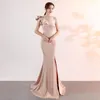 Party Dresses Beauty-Emily Dress 2023 Women Evening Long Mermaid ED16023 Formal Gowns Satin One Shoulder Split Prom Floor-Length