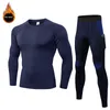 Heren thermisch ondergoed Fanceey Rashguard Men stelt een warme casual compressie Hight stretch Long Johns Winter Pyjama's