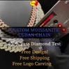 مصمم المجوهرات Hotsale مفضل تمريرة الماس اختبار VVS Moissanite Cuban Chain Necklace Iced Out Hip Hop 925 Silver Cuban Link Bracelet Men Jewelry