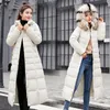 Mulher Down Down Parkas Xlong Chegada Moda Slim Mulheres Jaqueta de Inverno Algodão acolchoado quente Espinhe Ladies Coats Long Coats Parka Jackets femininos 230107