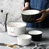 Piatti Set di posate in ceramica Nordico Nero Bianco Marmorizzazione Piatto rotondo ovale Ciotola Tazza Piatto Cucchiaio Forchetta Stoviglie Forniture per la cucina domestica