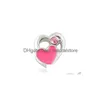 Charms 20pcs/Lot Pink Heart сплав плавающий медальон подходит для Diy Magnetic Glass Living Memory Лучшие подарки выводы выводы ювелирных изделий Dhigf