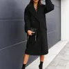 Capispalla con bottoni autunnali in misto lana da donna Cappotto di tendenza a maniche lunghe casual alla moda Elegante cappotto invernale bianco nero Giacca a vento