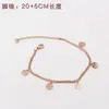 Anklets Martick Sweet Woman Summer Jewelry Five Saturna Flower Rose Gold Color for Waterproof Ank46