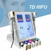 Ultra 7D Hifu Delimentare l'ex rimozione delle rughe di sollevamento del viso Himfu 2 in 1 Dispositivo di serraggio della pelle ad alta intensità con macchina hifu