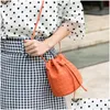 Purse Fashion Kids Diamond Plaid Embossing Girls Pu Leater Bucket Bag Designer Children Messenger Lipstick Bags Women Mini Wallet 30 Dhixv