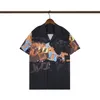 Luxe-heren casual shirts heren hoge kwaliteit zomer veer bronzing print shirt streetwear top ademend korte mouw296q