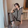 Women's Sleepwear JRMISSLI Women Pajamas Set Luxury Style Cross Letter Print Silk Pijama Leisure Home Clothes Nightwear Pyjama