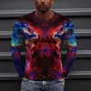 Men's T Shirts Casual Top Shirt Street 3D Digital Printed Tops Round Neck Long Sleeve Warm Soft Daily Winter Blouses For Men