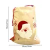 Christmas Decorations Drawstring Sack Reusable Large Santa Canvas Gift Bag Machine Washable Holiday Supply For Candy Cane Toys