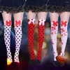 Frauen Socken 1 Paar Halloween Strumpf Candy Farbe Bowknot Lange Hohe Rohr Über-die-knie Scary Schweiß Absorbieren cosplay Für 2023