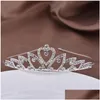 Acess￳rios para o cabelo Crystal Crystal Comb Pearl Sticks Prom Papinha dos eventos da festa das crian￧as Clear Rhinestone Tiaras Sliver Jeia Chri Dh5ow