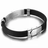 Pulseiras de link chegam a aço inoxidável cor de prata cruzada preto cadeia de silicone masculino pulseira de pulseira de pulseira jóias unissex de unissex