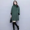 Misto lana da donna 2023 stile mantello cappotto di lana femminile autunno e inverno moda spessa temperamento manica a pipistrello coreana di media lunghezza