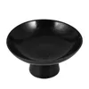 Piatti Ciotola Supporto in ceramica Vassoio per torta di frutta Piatto da portata Dessert Nero Espositore Decorativo con piedino per snack Ciotole di caramelle