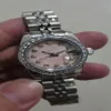 Bisel de diamante de doble anillo 28 mm Relojes para mujeres Mirror de viento Imprensor autom￡tico Mec￡nica de acero inoxidable Moda Moda de moda 209E