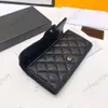 CC Wallets Designer Long Flap Wallets Lambskin Caviar Quilted Vintage Black Double Fold Coins Purse Women Classic Gold Hardware Multi Pocket Card Holder Clutch
