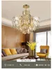 Lustres Dimmable LED 2 Couche Or Rond Cristal Desinger Lustre Éclairage Suspension Luminaire Lampen Lustre Pour Salle À Manger Foyer