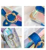 School Bags 2023 Fashion Laser Purse PVC Jelly Coin Pouch Colorful Shoulder Female Portable Crossbody Bag Chains Handbag Wallets Women