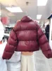 Women s Down Parkas Cotton Padded Glossy Snow Parka Women Winter Waterproof Oversize 2XL Coat Stand Collar Thickened Puffer Jacket 230106