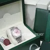 Women's Watches Factory 2813 Movimento Automático 36mm Vestido de Flor de Flor Pink Feminino Vidro Safira de Safira com Box330m original