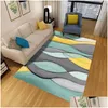 Teppiche geometrisch bedruckter Teppich im Wohnzimmer Antislip Waschable große Teppiche Schlafzimmer Nachtsofa Bodenmatte Dekor weiche Fläche Karpfen dhgux