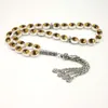 Strand Tasbih Kaaba Pattern Yellow White 3 Colors Tasbeeh Islamic 33 Prayer Beads Muslim Rosary Misbaha